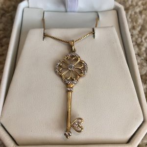 14K Gold over sterling Key Necklace